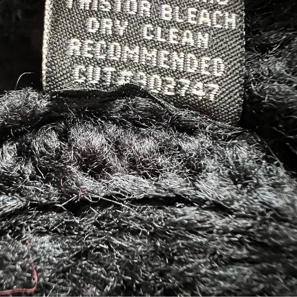 BCBGMaxazria oversized solid black wool blend v neck sweater 483_8